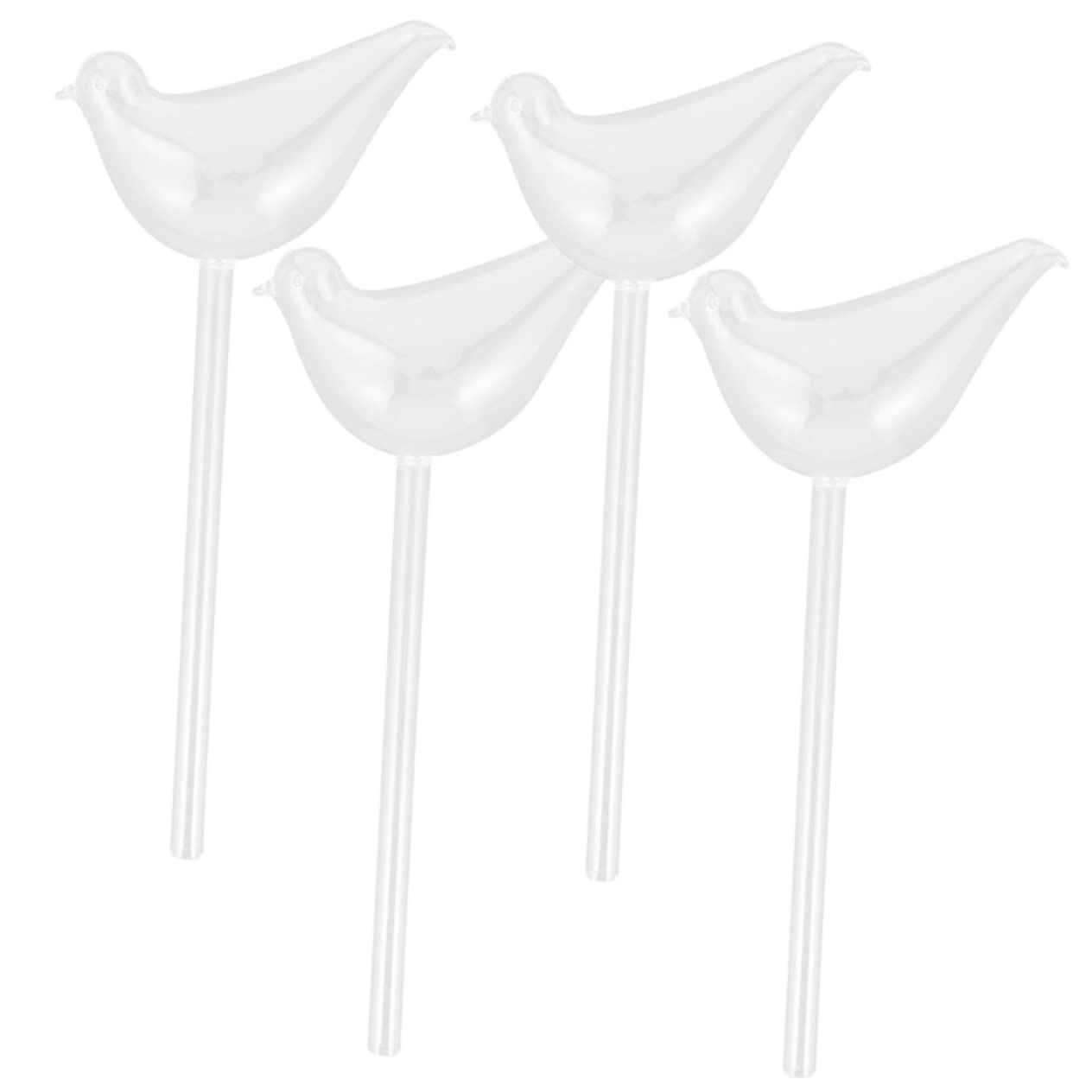 Hemobllo Irrigatore per Piante 4 Pezzi in Vetro Borosilicato Autoirrigante | Trasparente, Uso Semplice per Viaggi e Festival, Confezione Schiuma e Scatola di Carta