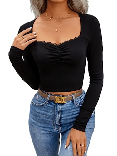 SOLY-HUX-Womens-Ribbed-Knit-Long-Sleeve-Crop-Tops-T-Shirts-Ruched-Lace-Trim-Sweetheart-Basic-Fitted-Tees SOLY-HUX-Womens-Ribbed-Knit-Long-Sleeve-Crop-Tops-T-Shirts-Ruched-Lace-Trim-Sweetheart-Basic-Fitted-Tees