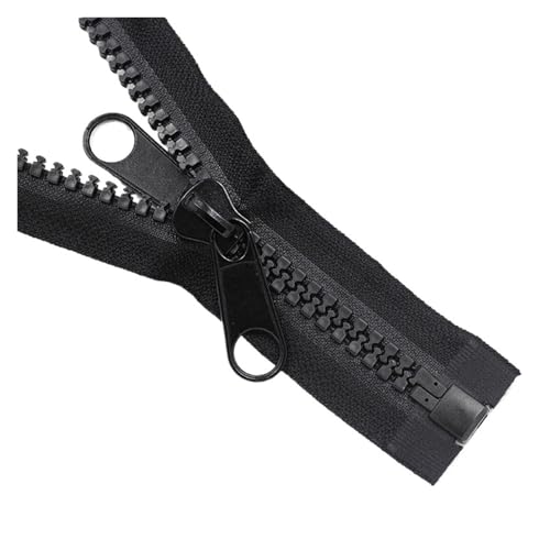 Cinta de cremallera de nailon, Cremallera de resina con extremo abierto, sacos de dormir de una o dos caras, tienda de campaña, costura negra, longitud múltiple(Double Sided,70cm)