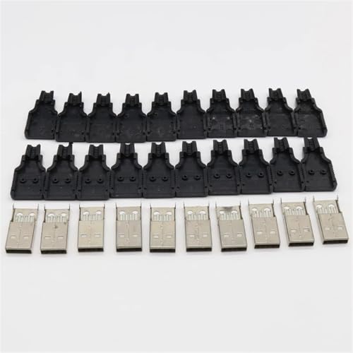 Connecteur USB 4 Broches avec cache noir pour réparer facilement un câble endommagé, 10 pcs