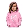 SoLu DAY8 Kids Girls Sweatshirt Hoodie Age 3-10 Years Trendy Girls School Blouse Pullover Hoody Long Sleeve Winter Oversized Cartoon Cute Casual Sports Sweater (9-10 Years) Pink #1