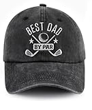 Best Dad by Par Hats for Men, Funny Adjustable Cotton Embroidered Golf Father Baseball Cap Black