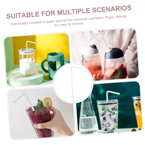 30 pitillos flexibles de plástico desechables con envoltorio individual miniatura 5