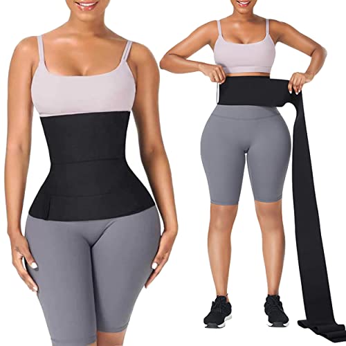 Adjust your snatch waist wrap I Waist trimmer with loop Body Shaper Bandage Compression Magic waist trainer belt I Snatch me up S - XL fajas colombianas Black
