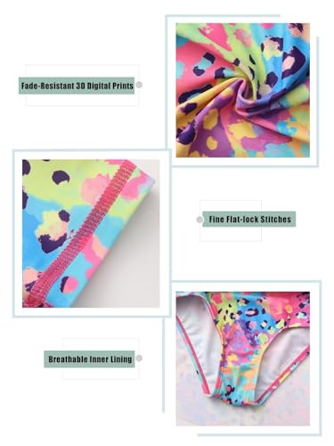 Image of Girls One Piece Swimsuits Bathing Suit for Kids Girls Summer Swim Dress Short Sleeve Swimwear 3-16 Years