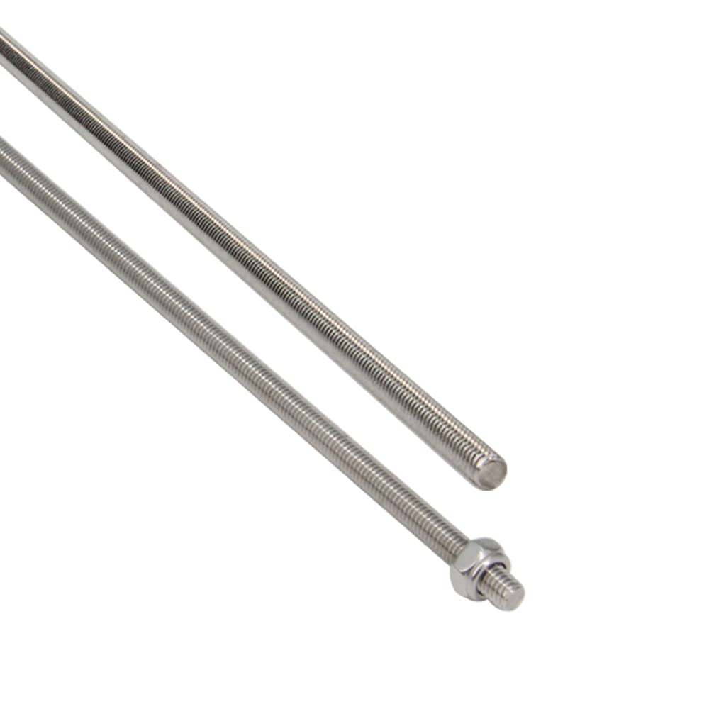 Yeebyee M6 x 250mm 304 Stainless Steel Fully Threaded Rod, Right Hand Threads 1mm Pitch with 20pcs Lock Nuts, 10pcs/Pack - Image 4