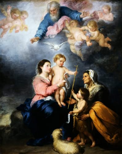 Murales la Sacra Famiglia para salon impresion en lienzo que inspira calma