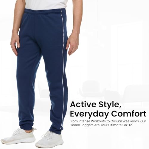 Essential Elements 3 Pack: Men's Tech Fleece Ultra-Soft Warm Jogger Athletic Sweatpants with Pockets3