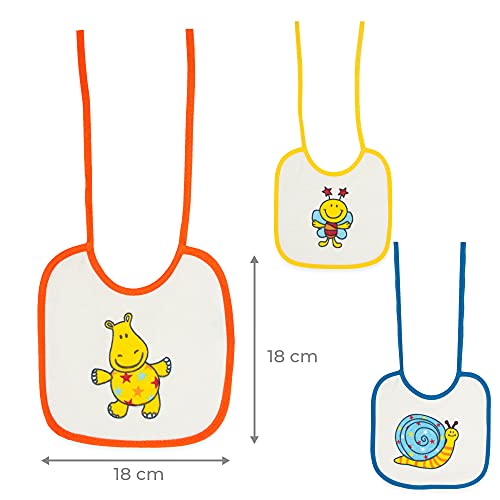 Duffi Baby 5149-00 Slabbetjes, bedrukt, met lussen van EVA, 7-delig, 20 x 20 cm, verschillende kleuren, uniseks - Image 3