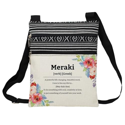 Greek Inspirational Definition Messenger Bag Small Ethnic Pattern Printed Adjustable Strap Crossbody Zipper Bag Phone Organizer Wallet Cute Shoulder Handbag for Women