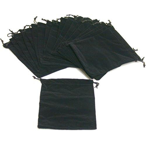 FindingKing 20 Pouches Black Velvet Drawstring Jewelry Bags 5