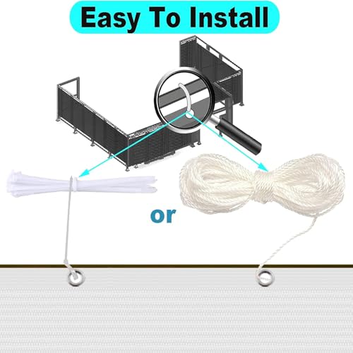 Housse de protection pour balcon pare-vent opaque avec cordes - 7