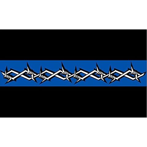 Evan Decals Thin Blue Line Barb Wire window Decal Vinyl Sticker 3" Cover