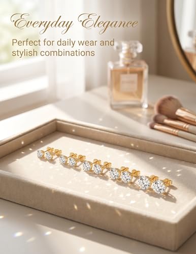 5 Pairs 14K Gold Plated Stud Earrings - image 8