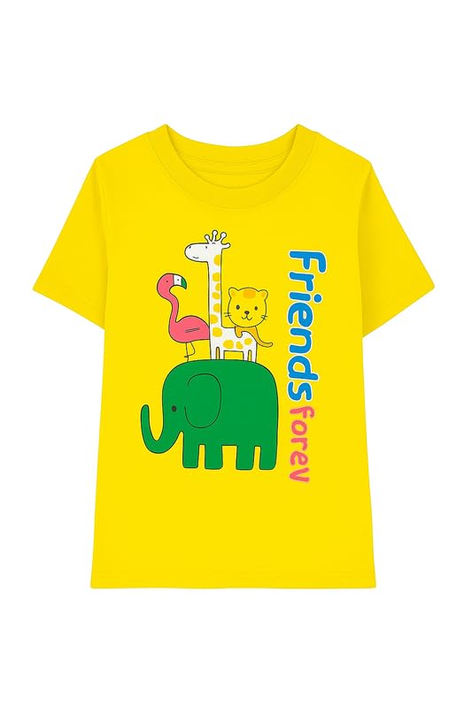 Image of Trendy Printed Cotton Blend Half Sleeve T-Shirt for Boys - Pack of 2