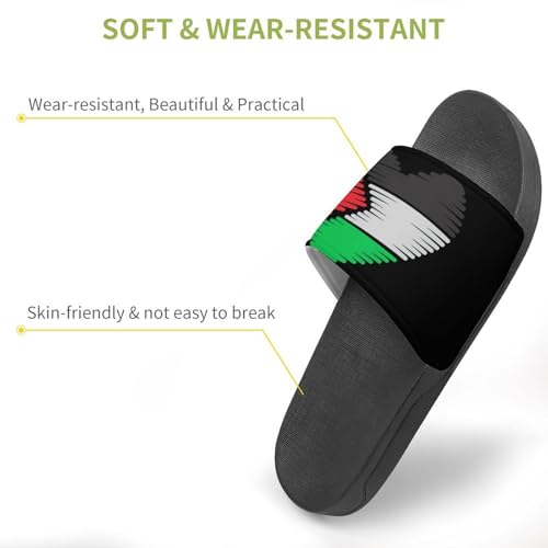 Palestine Palestinian Flag Love Heart Slippers for Men Wormen Shower Bathroom Slipper Indoor Beach Non Slip Sandal3