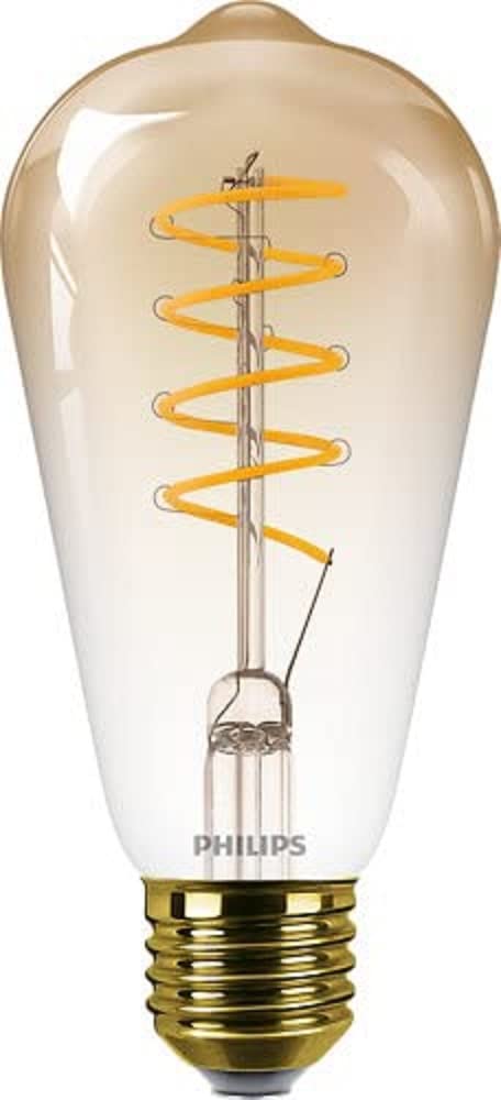 Philips White Led Premium Classic St64 Amber Gradient Dimmable Light Bulb [E27 Edison Screw] 25W, Flame 1800K,