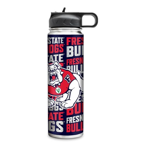 Rico Industries NCAA Fresno State Bulldogs Gobelet en acier inoxydable avec couvercle Idéal pour le café, le thé, l'eau ou les cocktails 650 ml