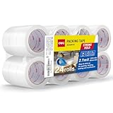 deli Heavy Duty Packing Tape 24 Rolls, Clear Packing Tape for Shipping Packaging Moving Sealing, 2.7mil Thick, 1.88 inches Wide, 65 Yards Per Roll, 1560 Total Yards