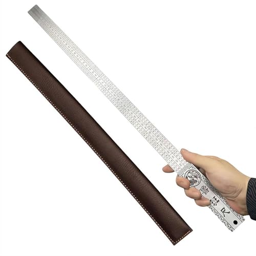 Heavy Duty Ruler, Heavys Dutys Rulers Self Defense, Stainless Steel 20 Inch Metal Rulers, Dual Scale Metal Ruler, Industrial Grade Straight Edge for Architects, Woodworking, DIY (A)