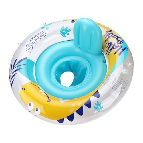 YOUWANLI BBaby - Flotador de natación inflable de dinosaurio con almohada cómoda para niños de 6 a 36 meses (amarillo)