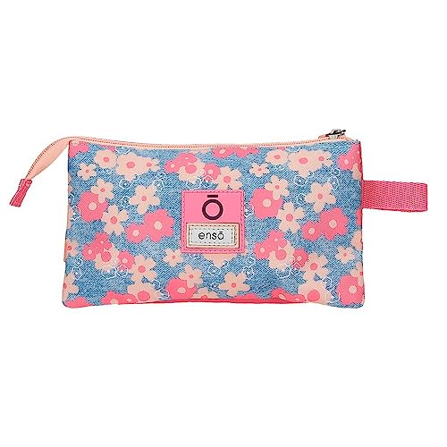 Enso Little Dreams Pink Triple Pencil Case 22 x 12 x 5 cm Polyester, Pink, One Size, Triple Case - Image 3