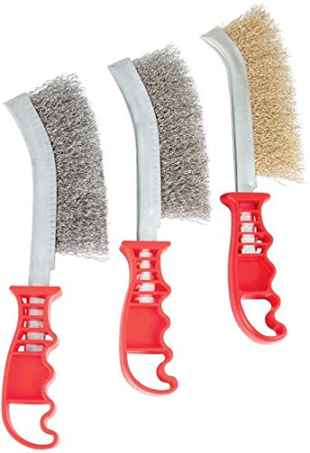 Performance Tool W4990 3Pc Hand Brush Set Stainless Steel Galvanized And