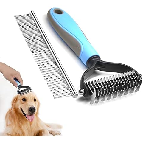 TOSCOS 2PCS Undercoat Rake For Dogs Cats, Dematting Tool Pet Pro Grooming Tools Brush Dematting Comb For Cat Dog Cover