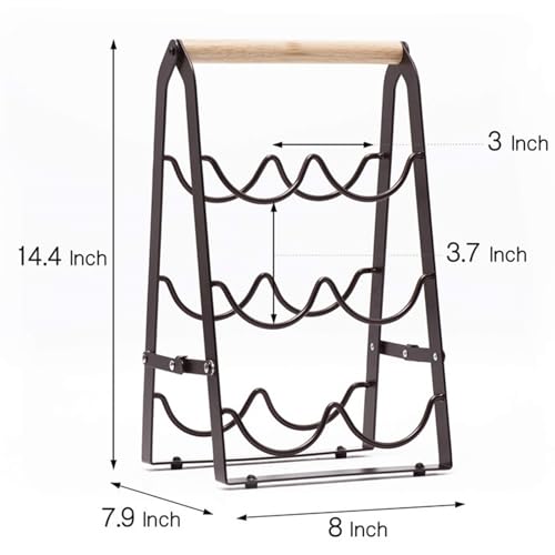 Soporte para botellas de vino de mesa plegable 6 botellas miniatura 4
