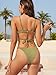 ZAFUL Women's Sexy Cutout Bikini Thong Bikini Set Tie Back Two Piece Swimsuit Bathing Suit (1-Light Green,M)