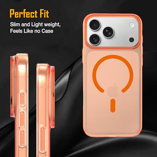 Image of Zapcase Back Case for iPhone 17 Pro | Slim Lifetime Anti-Yellow Crystal-Clear Cover with Elevated Camera Protection & MagSafe Compatibility | Premium German Polycarbonate | Shockproof | Orange