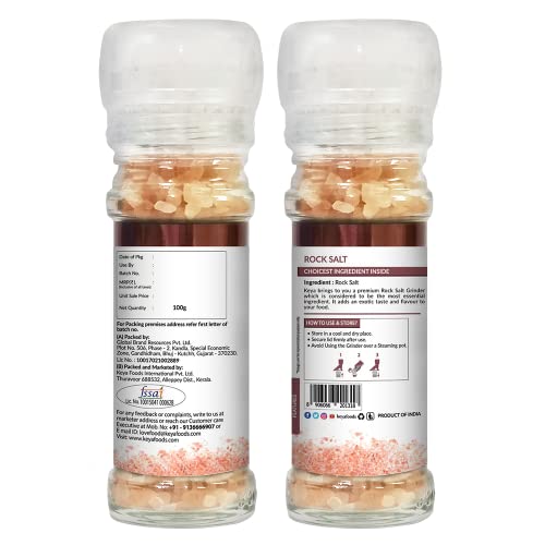 Image of Keya Rock Salt Grinder 100g | Natural, Healthy Alternative to Regular Salt for Cooking, Seasoning & Garnishing | Perfect for Enhancing Flavors in Meals, Snacks, and More | Grinder