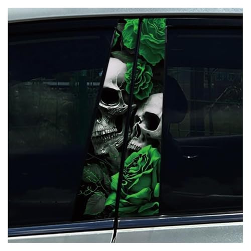 Autocollant montant de porte voiture squelette rose résistant UV