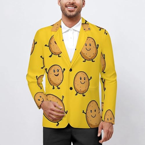 Cute Potatoes Mens Blazer Lightweight Sport Coat Two Button Suit Jackets2
