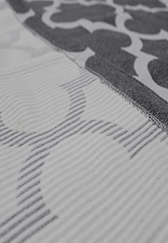 Tapete Grande de Quarto Sala Antiderrapante 200cm x 300cm Cinza Branco