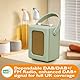 LEMEGA CR9 Tragbares Retro DAB Radio（DAB+, UKW,Bluetooth5.3, 60 Voreinstellungen,Wecker, 2 Weckzeiten, Sleeptimer,Kopfhöreranschluss,Holzetui, Lederoberfläche, Tragegriff）Digitalradio,küchenradio,Grün