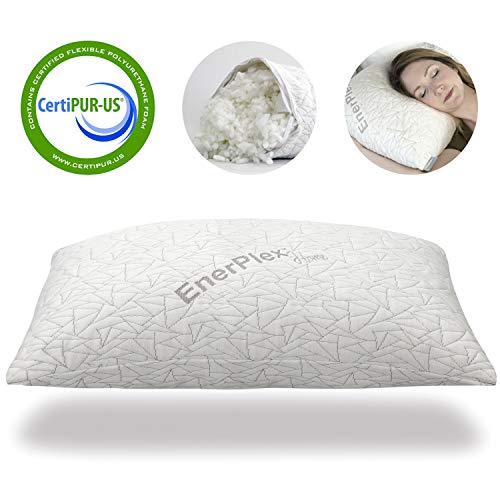 EnerPlex Never-Flat King Pillow, CertiPUR-US Certified Adjustable Loft Memory Foam Bed Pillow Cooling