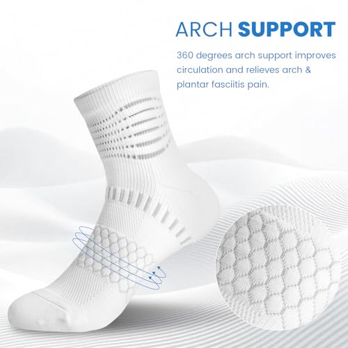 Image of IRAMY Ankle Compression Socks for Women Men Plantar Fasciitis Relief 3 /5 Pairs Cushioned Athletic Running Socks