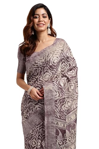 Image of MIRCHI FASHION Women Saree Cotton Blend Kalamkari Printed | Comfortable Office and Regular Daily Use Sari with Unstitched Blouse Piece