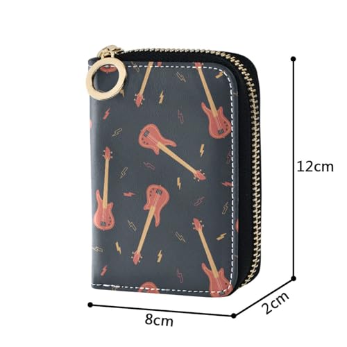 RFID Credit Card Holder Rock Guitar Leather With Zipper Card Case Wallet for Women Girls4
