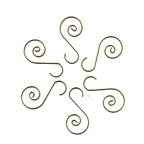 Elevate Essentials Gold Swirl Hook, Gold S Ornament Hooks, Gold Decorative Ornament Hangers, Christmas Gold Ornament Hooks For Decoration, Metal Wire Hanging Hook, 40 Ct #TOP2