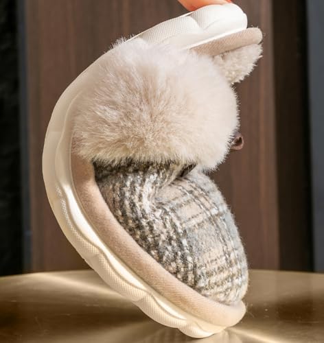 House Slippers Womens Cozy Slip on Warm Classic Vintage Checkered Shoes Indoor Outdoor with Anti-slip sole4
