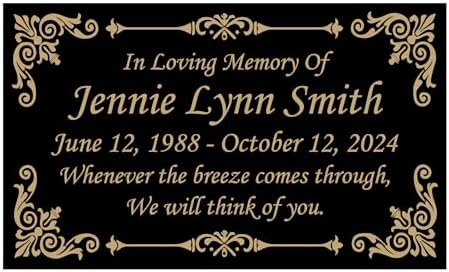 Beautifully Engraved Plaque, Plate, Name Plate in Black and Gold ...
