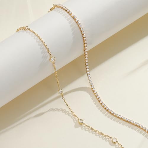 Image of Ritach Ankle Bracelets for Women Waterproof - 2 /3 /5PCS Gold /Silver Anklet