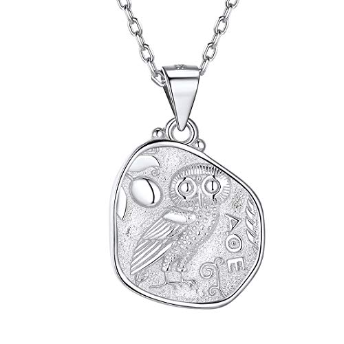 ChicSilver Coin Necklace Sterling Silver Vintage Round Circle Disc Dainty Coin Pendant Necklaces for Women