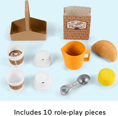 Fisher-Price, Minha Primeira Máquina de Café com 3 Níveis de Aprendizado, 10 Acessórios e +100 Músic