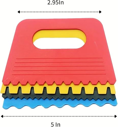 Image of Plastic Paint Scrapers for Water, Oil and Other Types of Painting Paint Texture Design Tool, Clay Texture Design Tool (Pack of 4 Pcs)