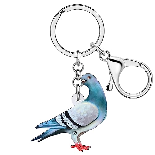 WEVENI - Porta-chaves de acrílico com design de pomba, jóias de pássaro para mulheres e meninas, W2L2