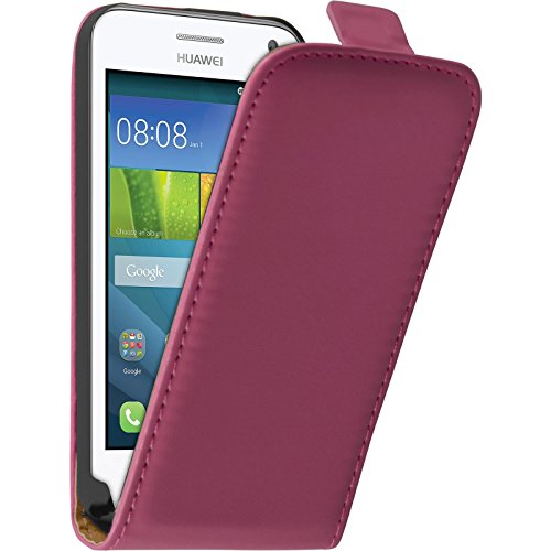 PhoneNatic Copertura di Cuoio Artificiale Compatibile con Huawei Y360 - Flip-Case Rosa Caldo - Cover Cover