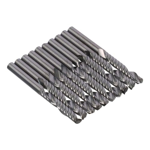 Image of End Mill Bits 10pcs Single Flute CNC PVC MDF Durable Cutting Tool